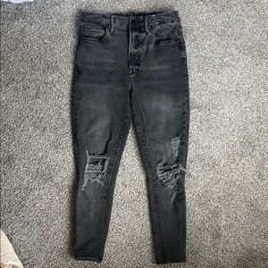 Good American Black Distressed Jeans